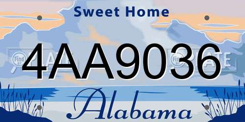 4AA9036 Alabama License Plate
