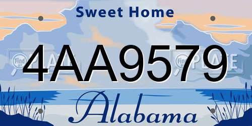 4AA9579 Alabama License Plate