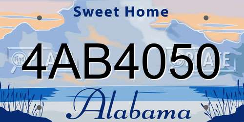 4AB4050 Alabama License Plate