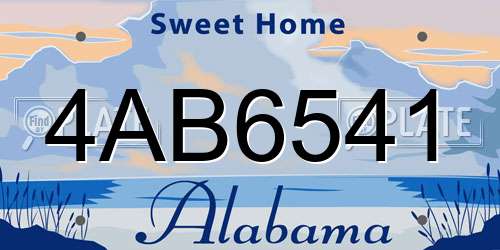 4AB6541 Alabama License Plate