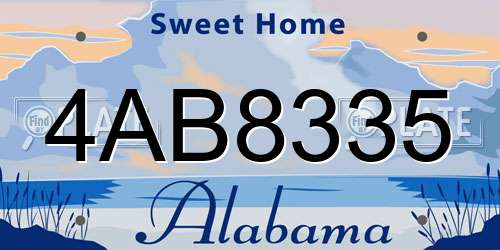 4AB8335 Alabama License Plate