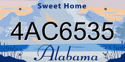 4AC6535 Alabama License Plate