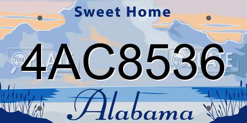 4AC8536 Alabama License Plate