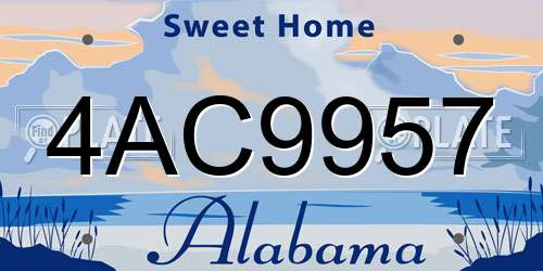 4AC9957 Alabama License Plate