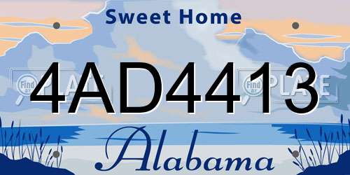 4AD4413 Alabama License Plate