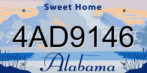 4AD9146 Alabama License Plate