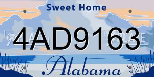 4AD9163 Alabama License Plate