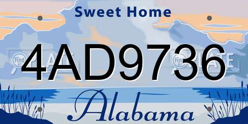4AD9736 Alabama License Plate