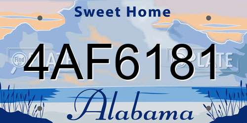 4AF6181 Alabama License Plate