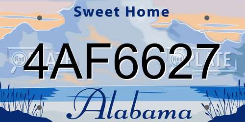 4AF6627 Alabama License Plate