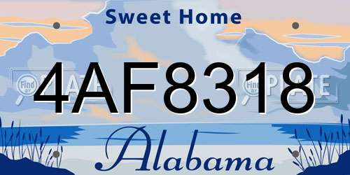 4AF8318 Alabama License Plate