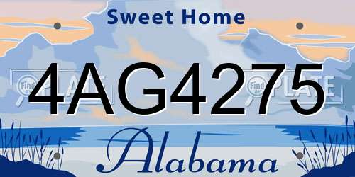 4AG4275 Alabama License Plate