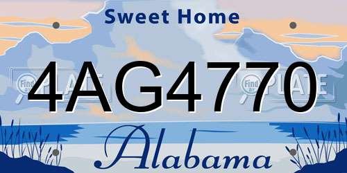 4AG4770 Alabama License Plate