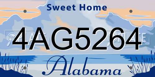 4AG5264 Alabama License Plate