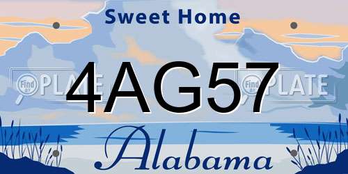 4AG57 Alabama License Plate