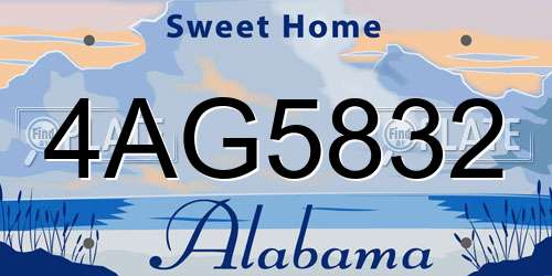 4AG5832 Alabama License Plate