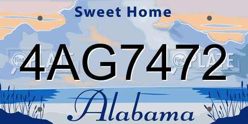 4AG7472 Alabama License Plate