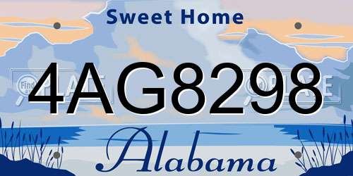 4AG8298 Alabama License Plate