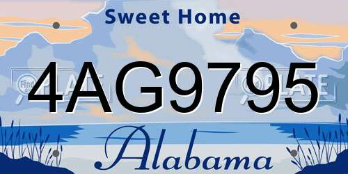 4AG9795 Alabama License Plate