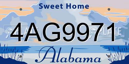 4AG9971 Alabama License Plate