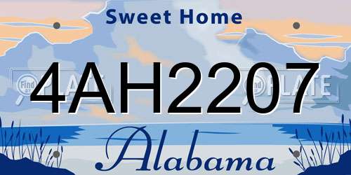 4AH2207 Alabama License Plate