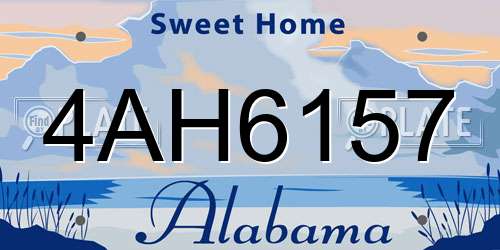 4AH6157 Alabama License Plate