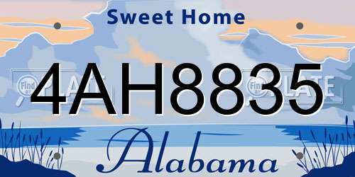 4AH8835 Alabama License Plate