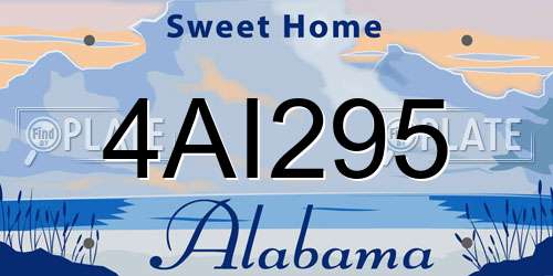 4AI295 Alabama License Plate