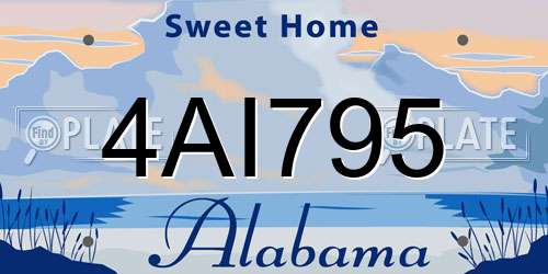 4AI795 Alabama License Plate