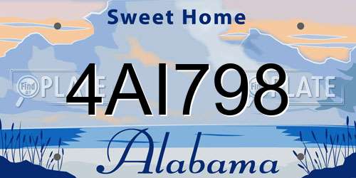 4AI798 Alabama License Plate
