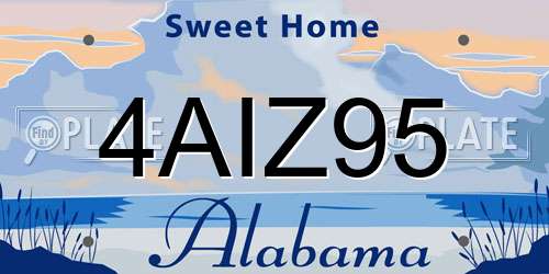 4AIZ95 Alabama License Plate