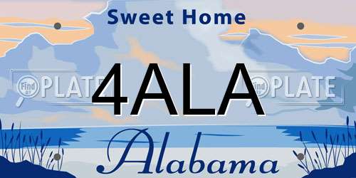 4ALA Alabama License Plate