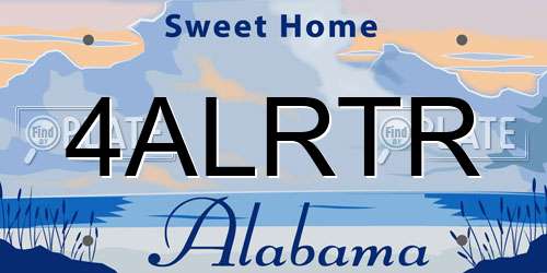 4ALRTR Alabama License Plate
