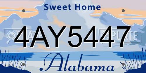 4AY5447 Alabama License Plate