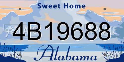 4B19688 Alabama License Plate