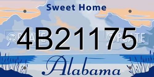 4B21175 Alabama License Plate