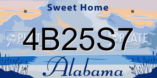 4B25S7 Alabama License Plate