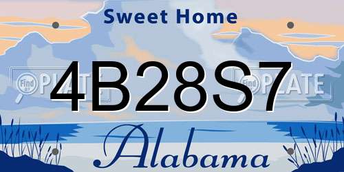 4B28S7 Alabama License Plate