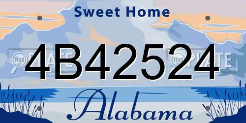 4B42524 Alabama License Plate