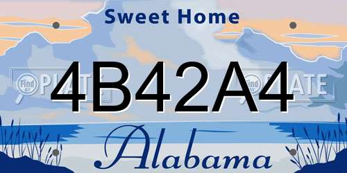 4B42A4 Alabama License Plate