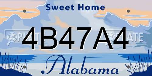 4B47A4 Alabama License Plate