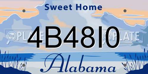 4B48I0 Alabama License Plate