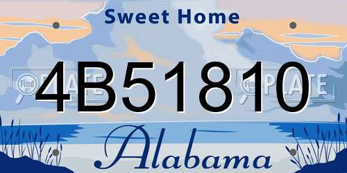 4B51810 Alabama License Plate