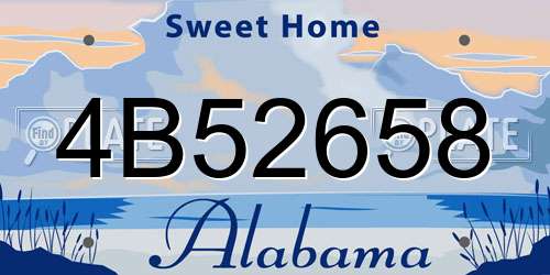 4B52658 Alabama License Plate
