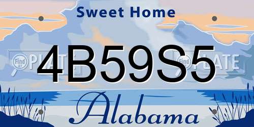 4B59S5 Alabama License Plate