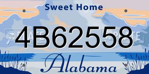 4B62558 Alabama License Plate