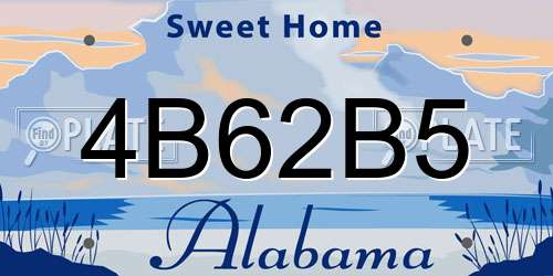 4B62B5 Alabama License Plate