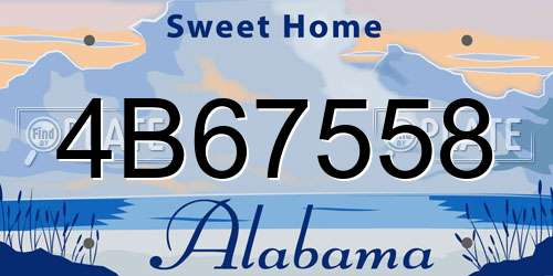 4B67558 Alabama License Plate