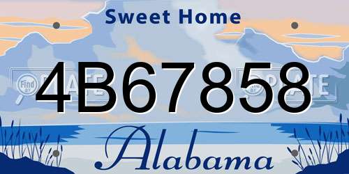 4B67858 Alabama License Plate