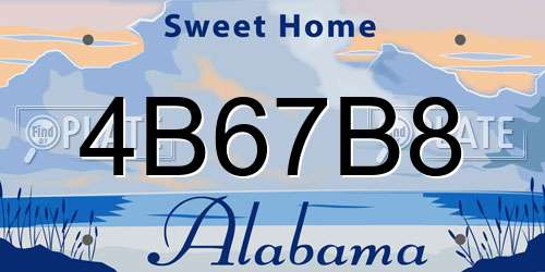 4B67B8 Alabama License Plate